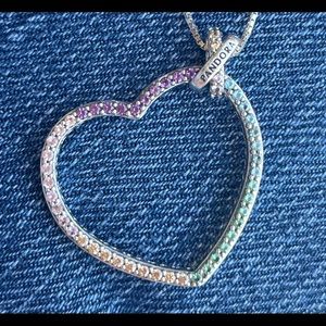 Authentic Pandora Multi-Color Heart Necklace